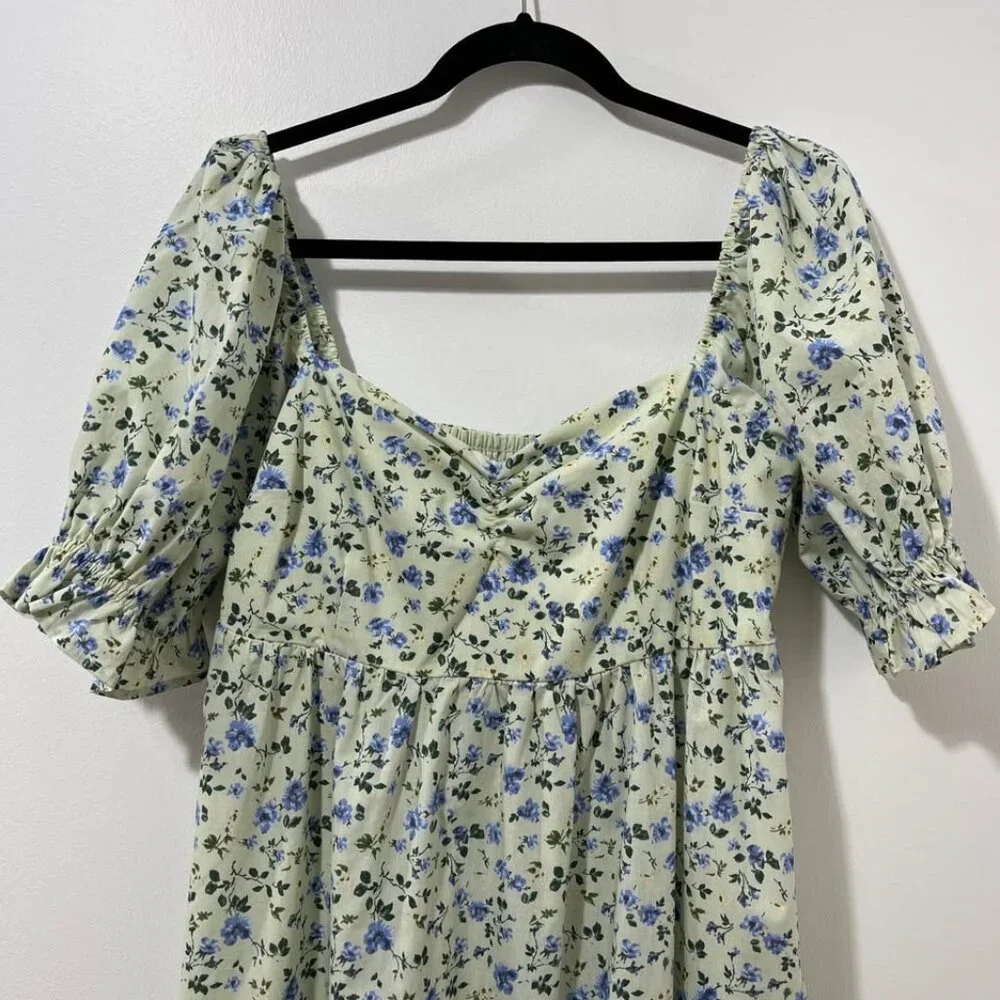 Abercrombie Floral Romantic Summer Coquette Prarie Cottage Midi Dress [size Lp] - Picture 3 of 12